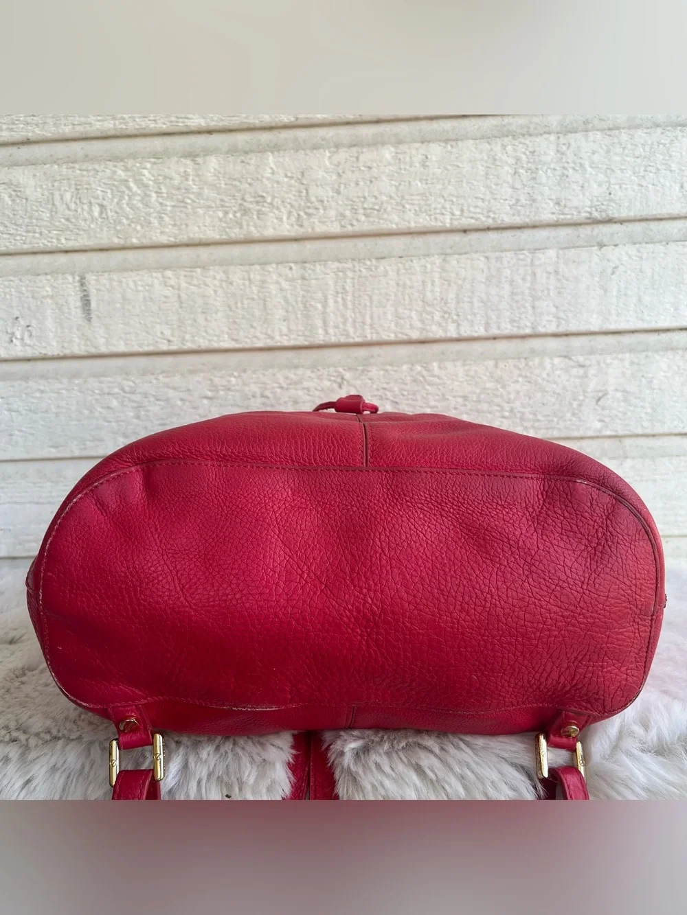 TORY BURCH Hot Pink Amanda Marion Drawstring Large Backpack Shoulder Bag